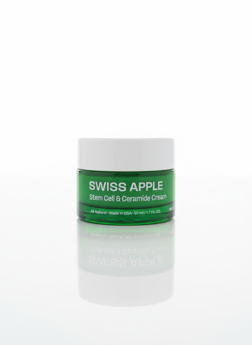 Swiss Apple cream jar - plain white background product shot